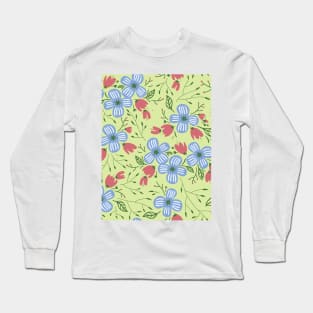 Cute Flowers Floral Pattern Long Sleeve T-Shirt